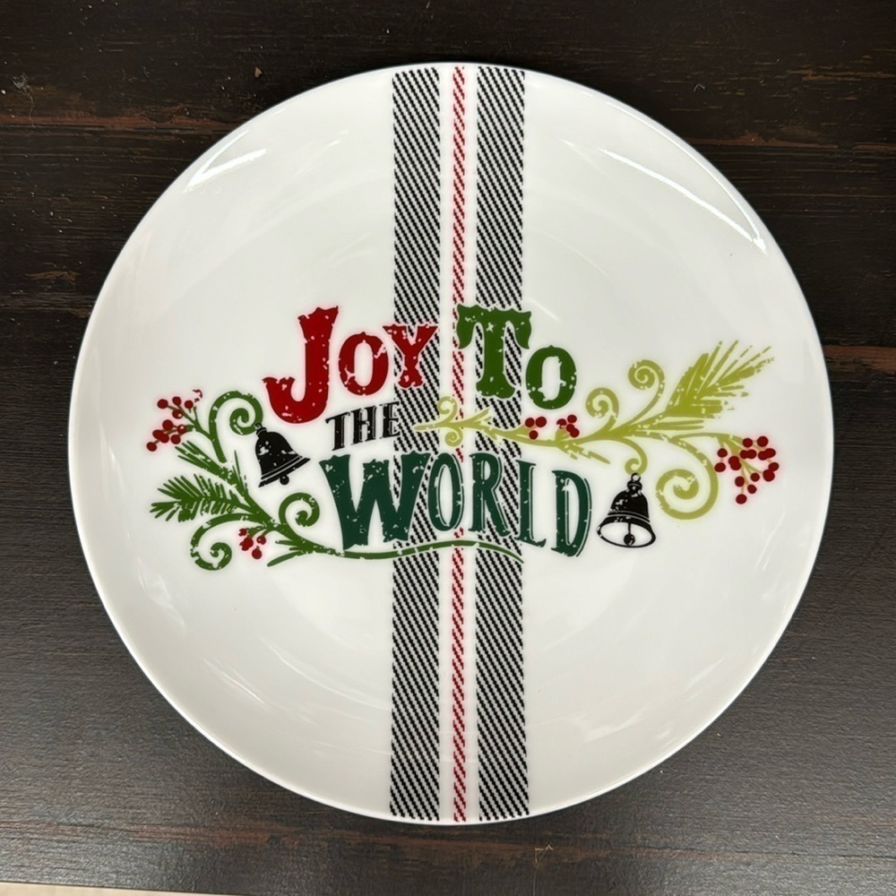 🎄3~’JOY TO THE WORLD’~CERAMIC~BETTER HOME & GARDENS~COOKIE PLATES~LIKE NEW~G2C